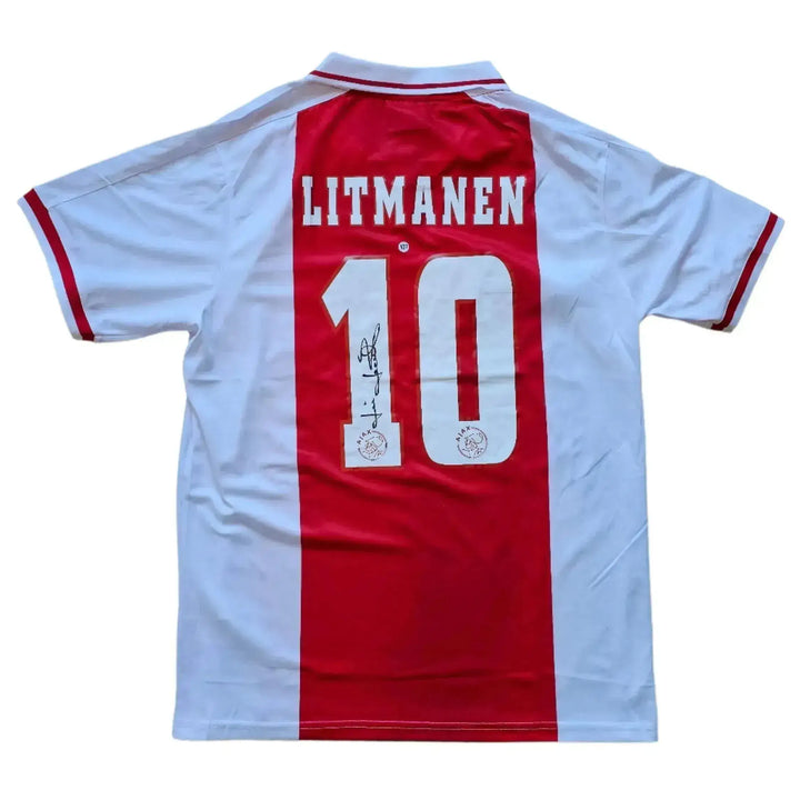 Back view featuring player name Litmanen, No. 10, and visible signature detail.