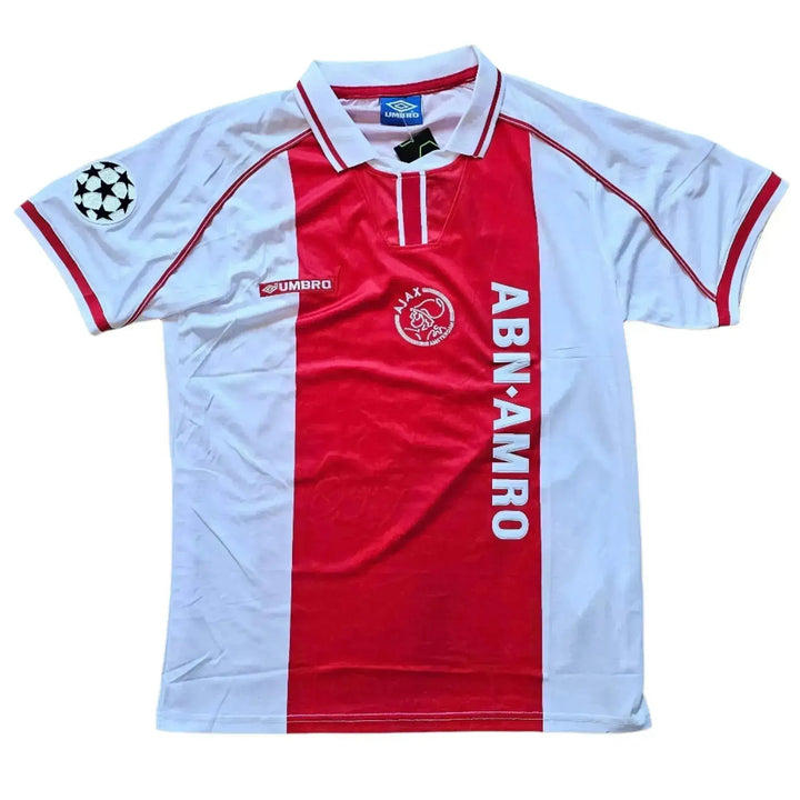 Front view of signed football shirt featuring AFC Ajax crest and ABN AMRO sponsor.