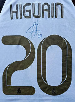 Gonzalo Higuain 20 Real Madrid 2011-2012 - Signed Soccer Shirt | Match-Worn Champions League Semi-Final - Walkouts