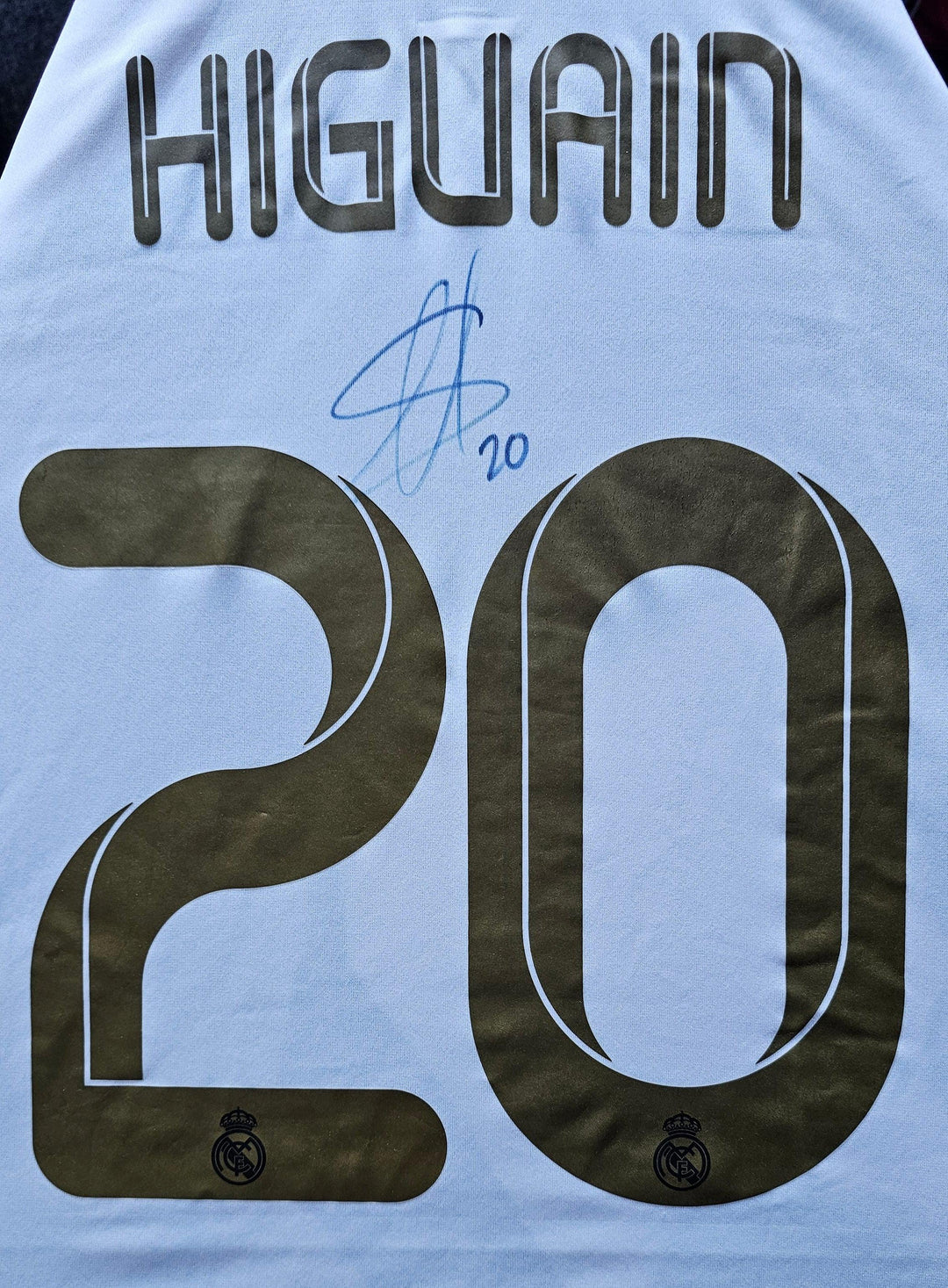 Gonzalo Higuain 20 Real Madrid 2011-2012 - Signed Soccer Shirt | Match-Worn Champions League Semi-Final