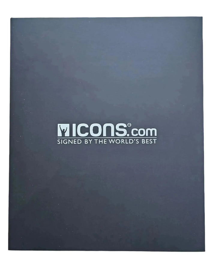 Presentation box featuring the ICONS logo and text: SIGNED BY THE WORLD'S BEST.