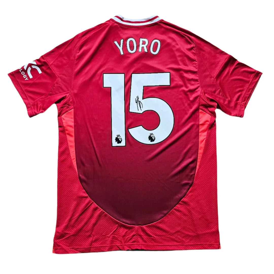 Leny Yoro 15 Manchester United 2024-2025 Signed Football Shirt | Early Signing