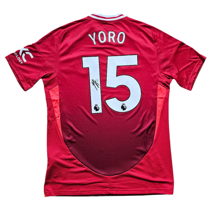 Leny Yoro 15 Manchester United 2024-2025 Signed Football Shirt | Rising Star