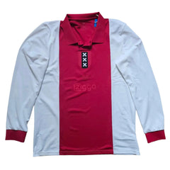 Front view of Sjaak Swart 8 Ajax signed football shirt with red and white design and Ziggo wordmark.