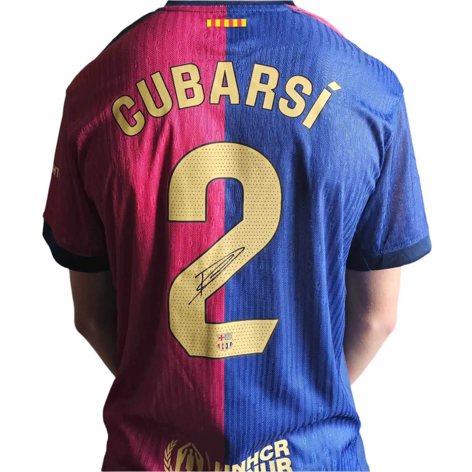 Back view featuring the name CUBARSÍ, No. 2, and a visible signature.