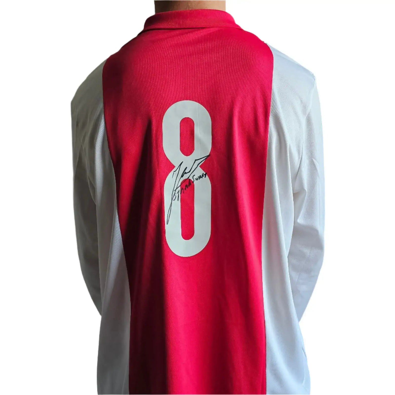 Back view displaying No. 8 and signature of Sjaak Swart in black ink.