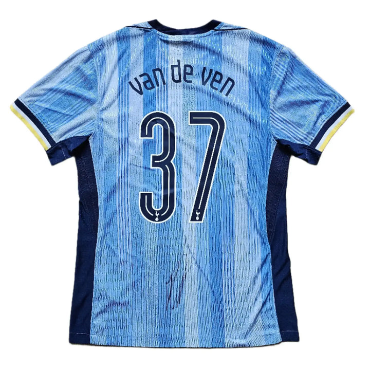 Micky van de Ven 37 Tottenham 2024-2025 Signed Football Shirt Away