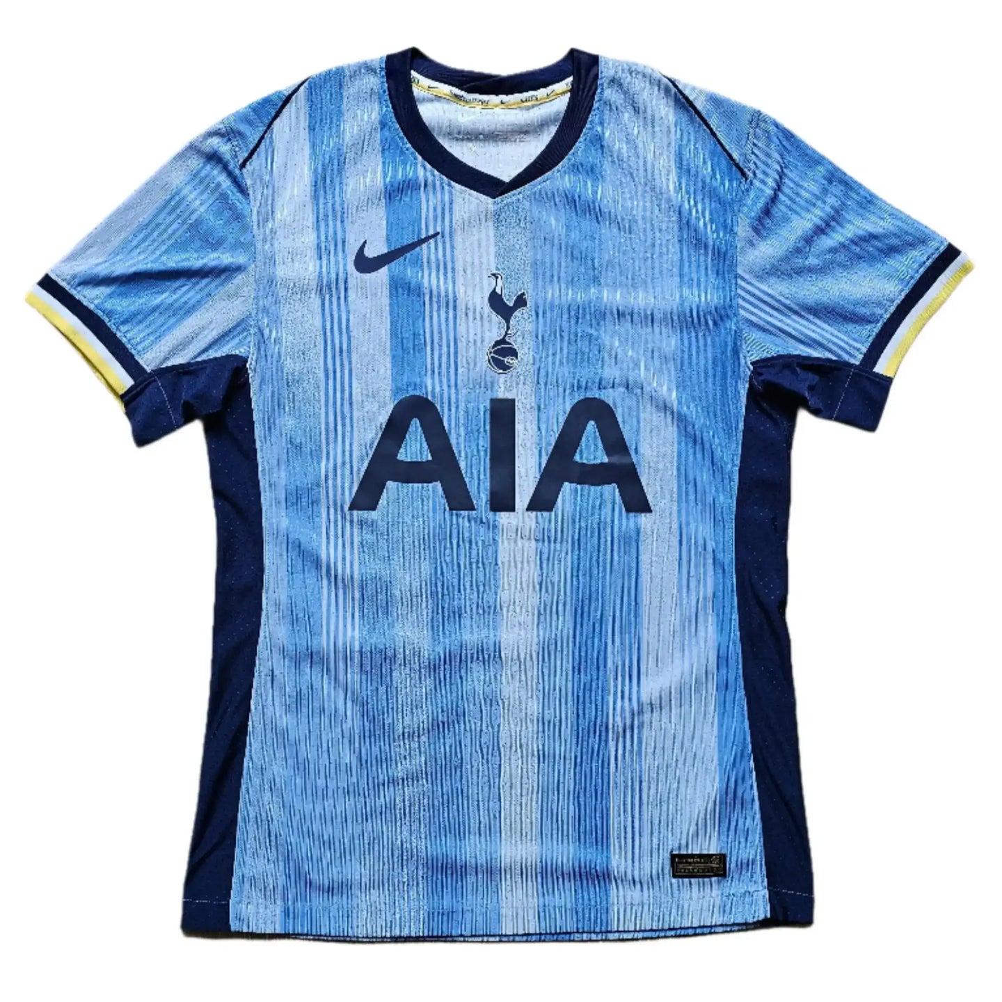 Front view of Micky van de Ven 37 Tottenham signed football shirt in blue with AIA sponsor.