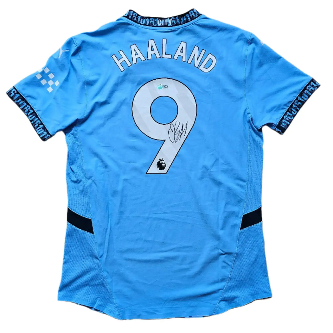 Erling Haaland 9 Manchester City 2024-2025 Signed Football Shirt | Box