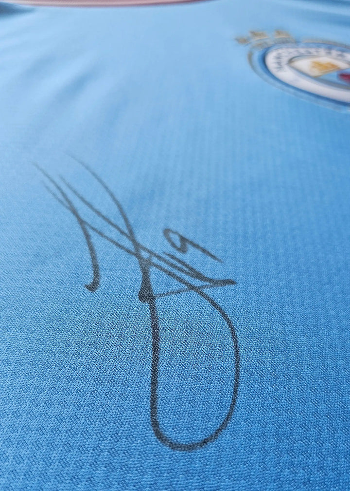 Julián Álvarez 19 Manchester City Signed Football Shirt | Treble Box Edition