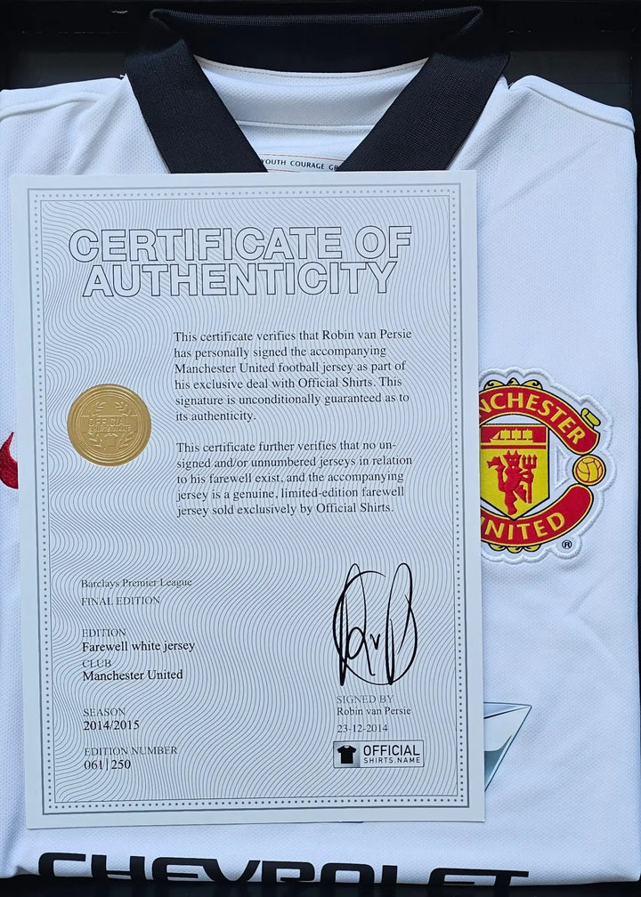 Robin van Persie 20 Manchester United Signed Farewell White | Limited Edition