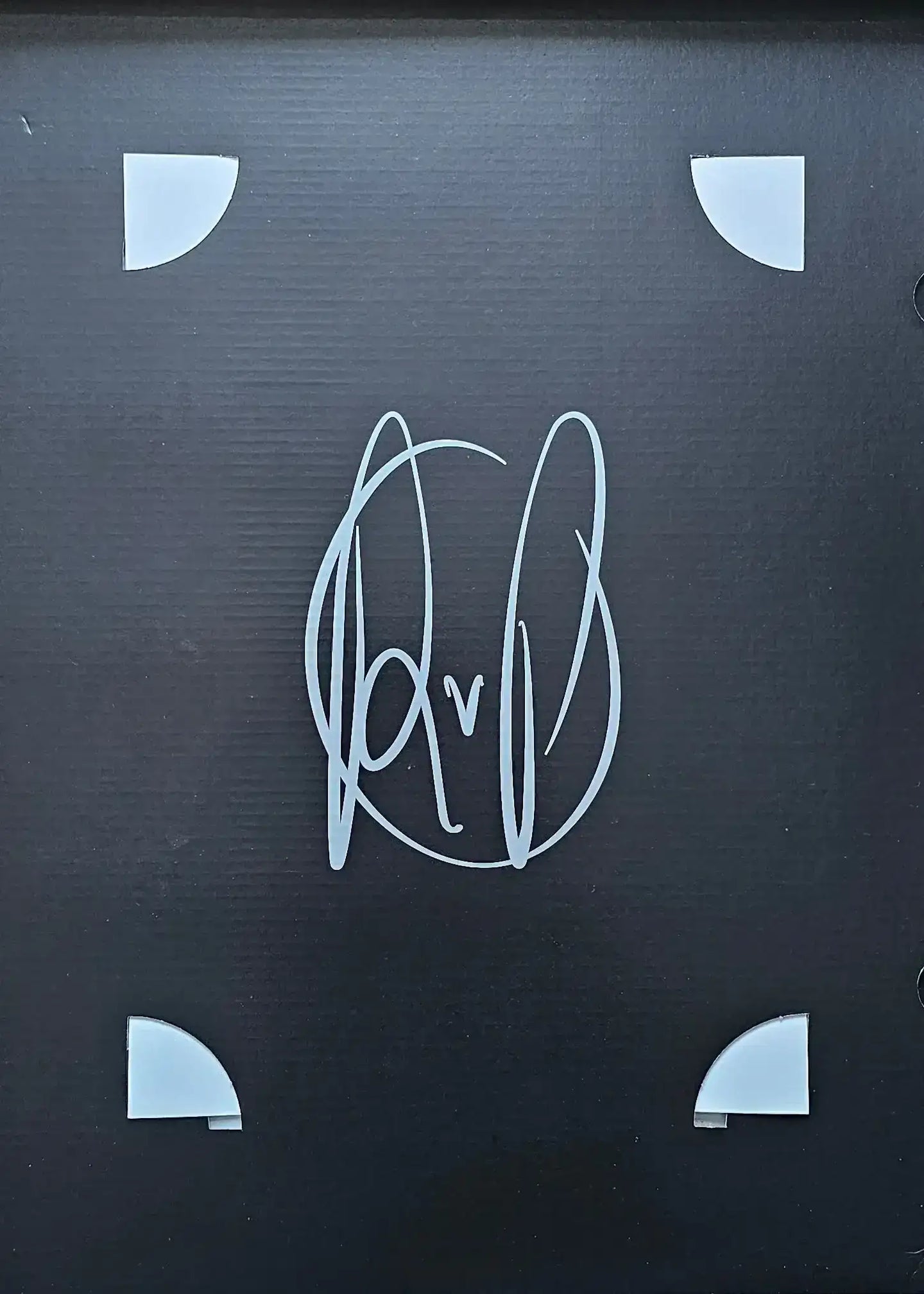 Signature detail featuring Robin van Persie's signature on a black background.