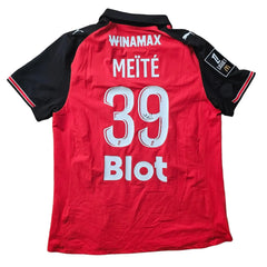Back view of Mahomed Meïte 39 Stade Rennes shirt with signature and WINAMAX sponsor.