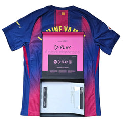 Back view highlighting Lamine Yamal name and number, with D Play certificate of authenticity on display.