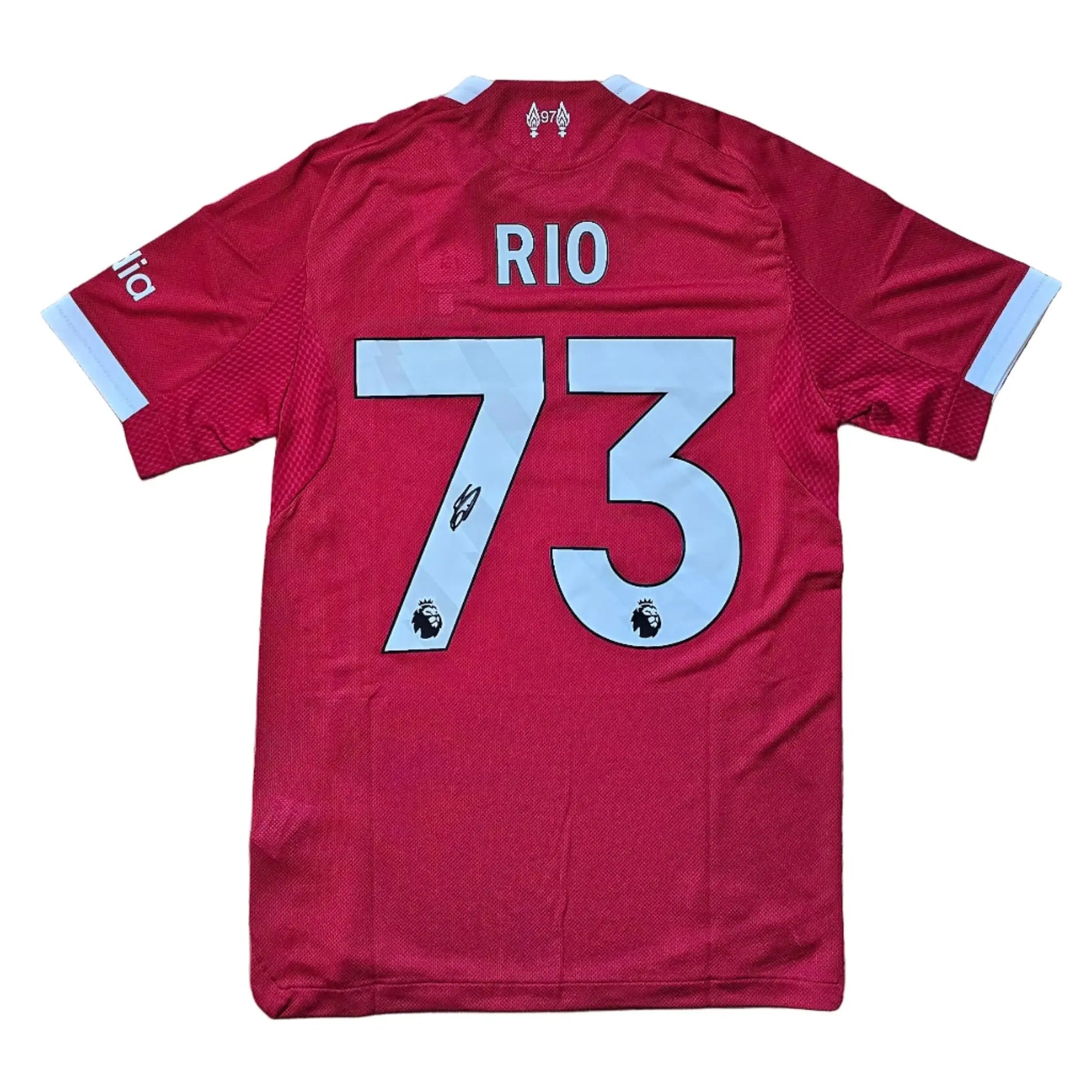 Back view featuring player name Rio and No. 73 with a signature detail.