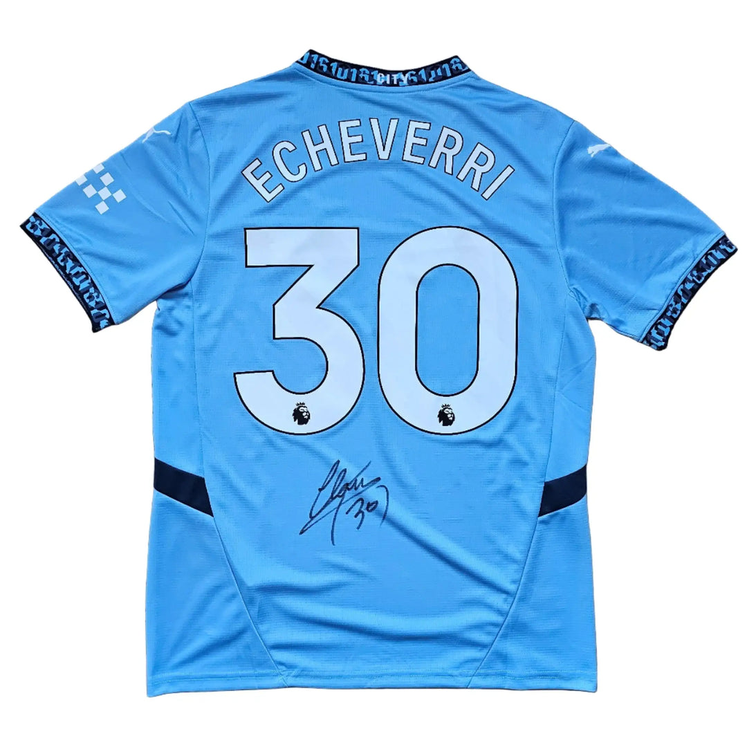 Back view showing Echeverri, No. 30, and a visible signature.