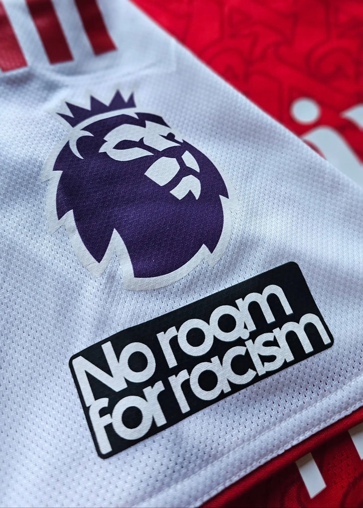 Detail showing Premier League lion crest and &