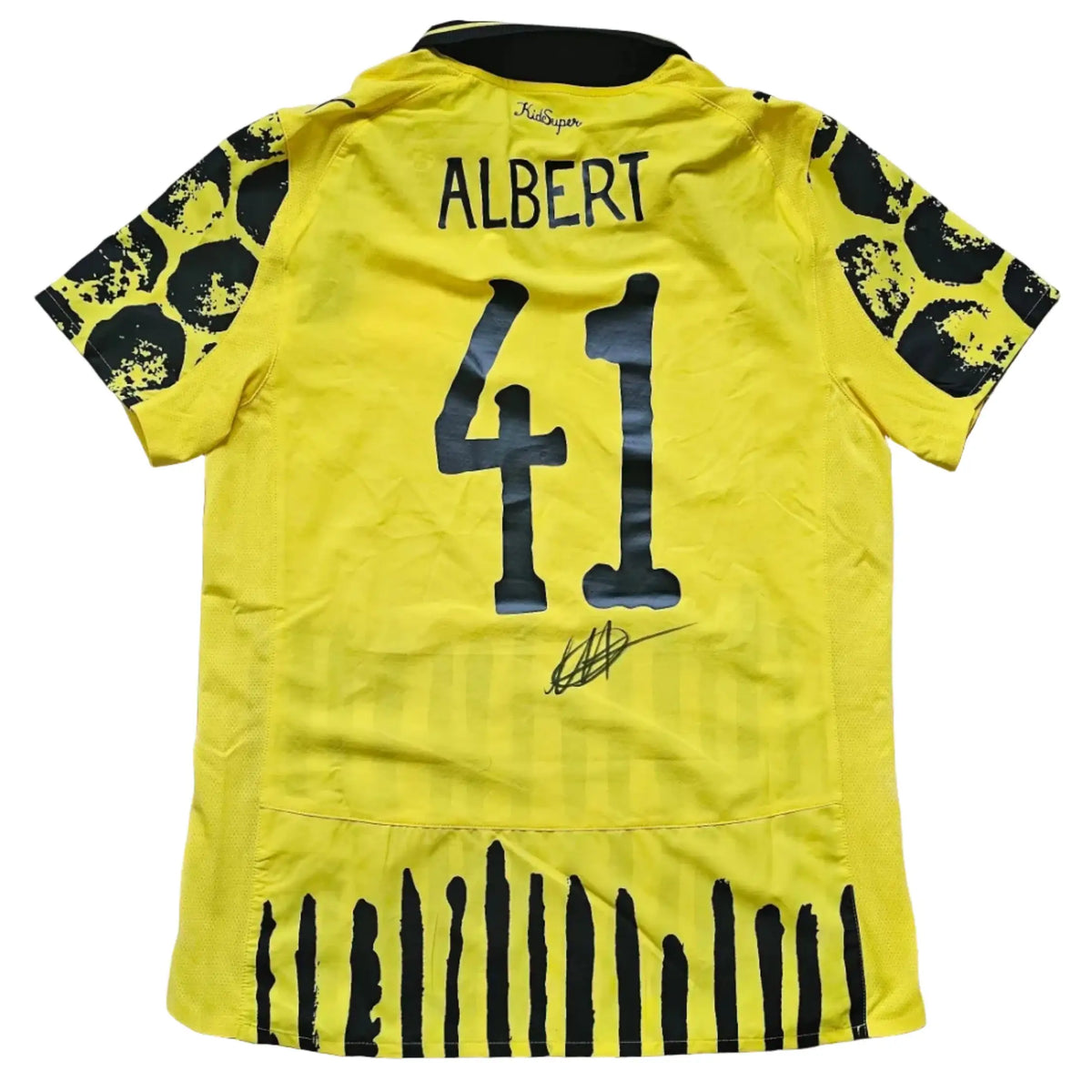 Back view showing player name ALBERT, number 41, and a visible signature.