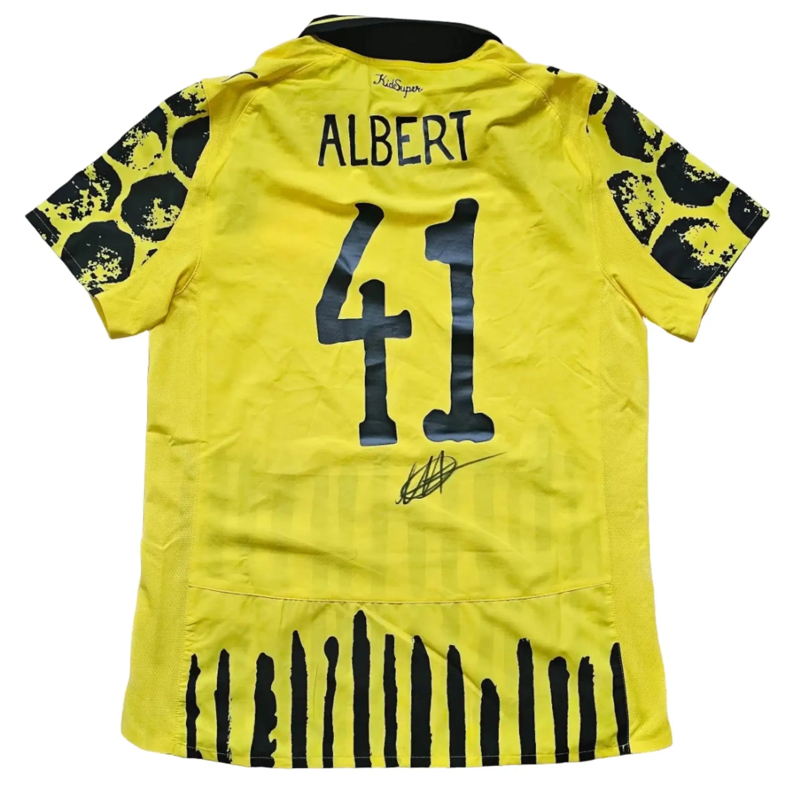 Back view showing player name ALBERT, number 41, and a visible signature.