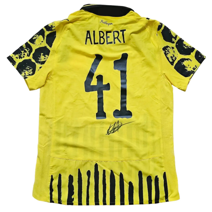 Back view showing player name ALBERT, number 41, and a visible signature.