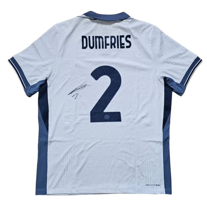 Back view showing the name DUMFRIES and No. 2, along with a visible signature.