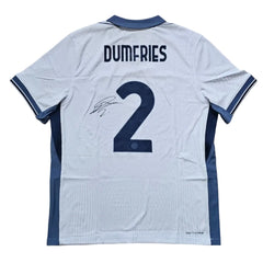 Back view showing Dumfries and No. 2, with an autograph beneath the number.