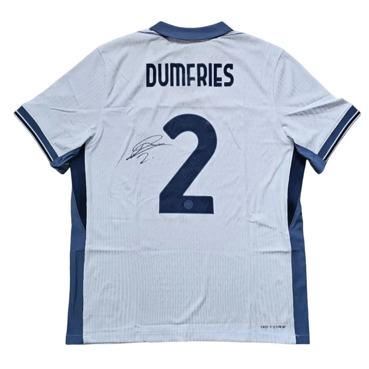 Back view showing Dumfries and No. 2, with an autograph beneath the number.