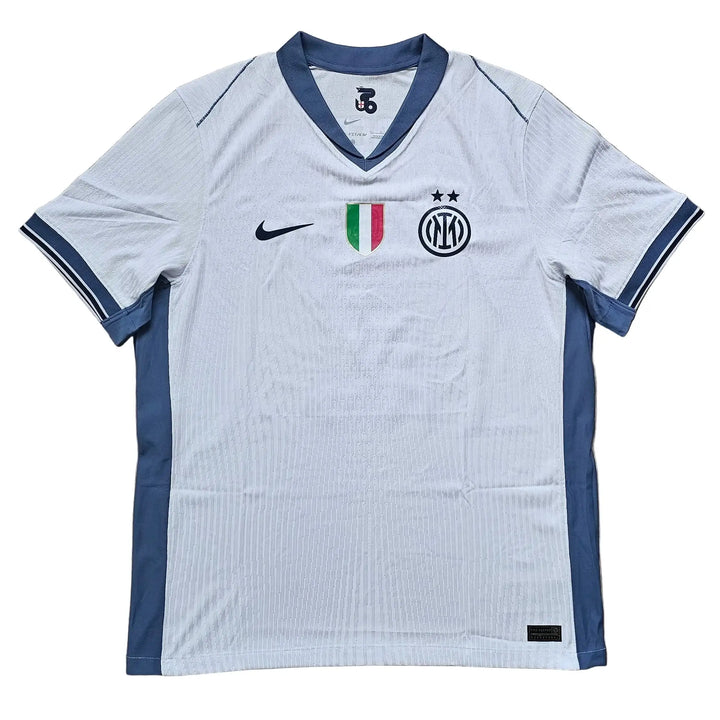 Back view showing the Inter Milan crest and two stars, with white and navy colors.
