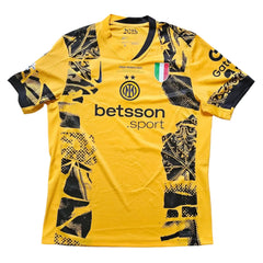 Back view showing yellow design, No. 30, Inter Milan crest, and three stars.