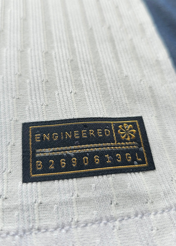 Close-up of label showing &