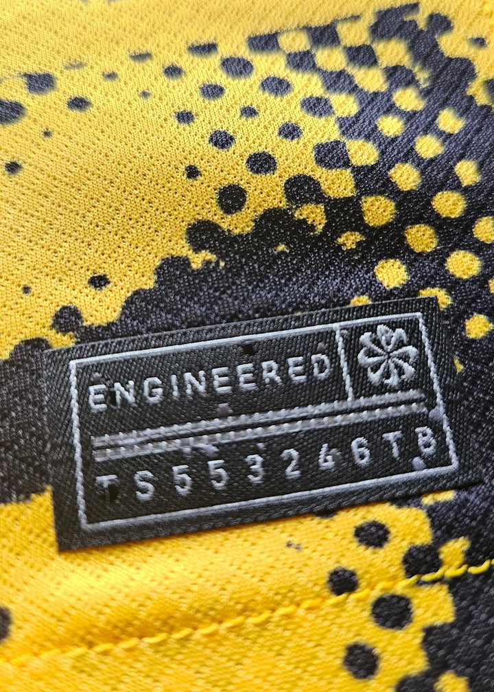 Close-up view of tag showing &