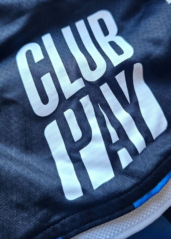 White Club Pay print on the black fabric of the Tian Nai Koren Club Brugge 2026-27 home shirt