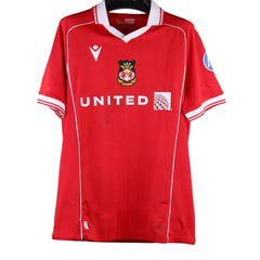Back view showing Wrexham A.F.C. crest, red color with white accents, and 'UNITED' text.