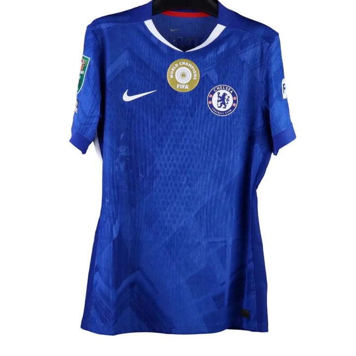 Back view showing Chelsea crest, FIFA World Champions badge, and signature of Shumaira Mheuka.