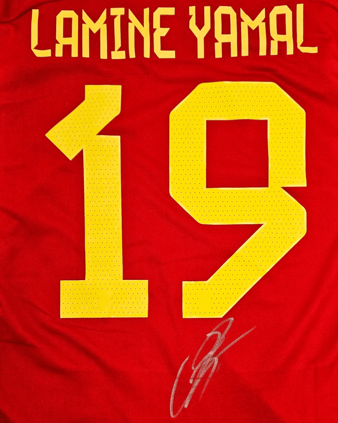 Lamine Yamal 19 Spain 2024 - Signed Soccer Shirt | European Cup 2024 - Walkouts