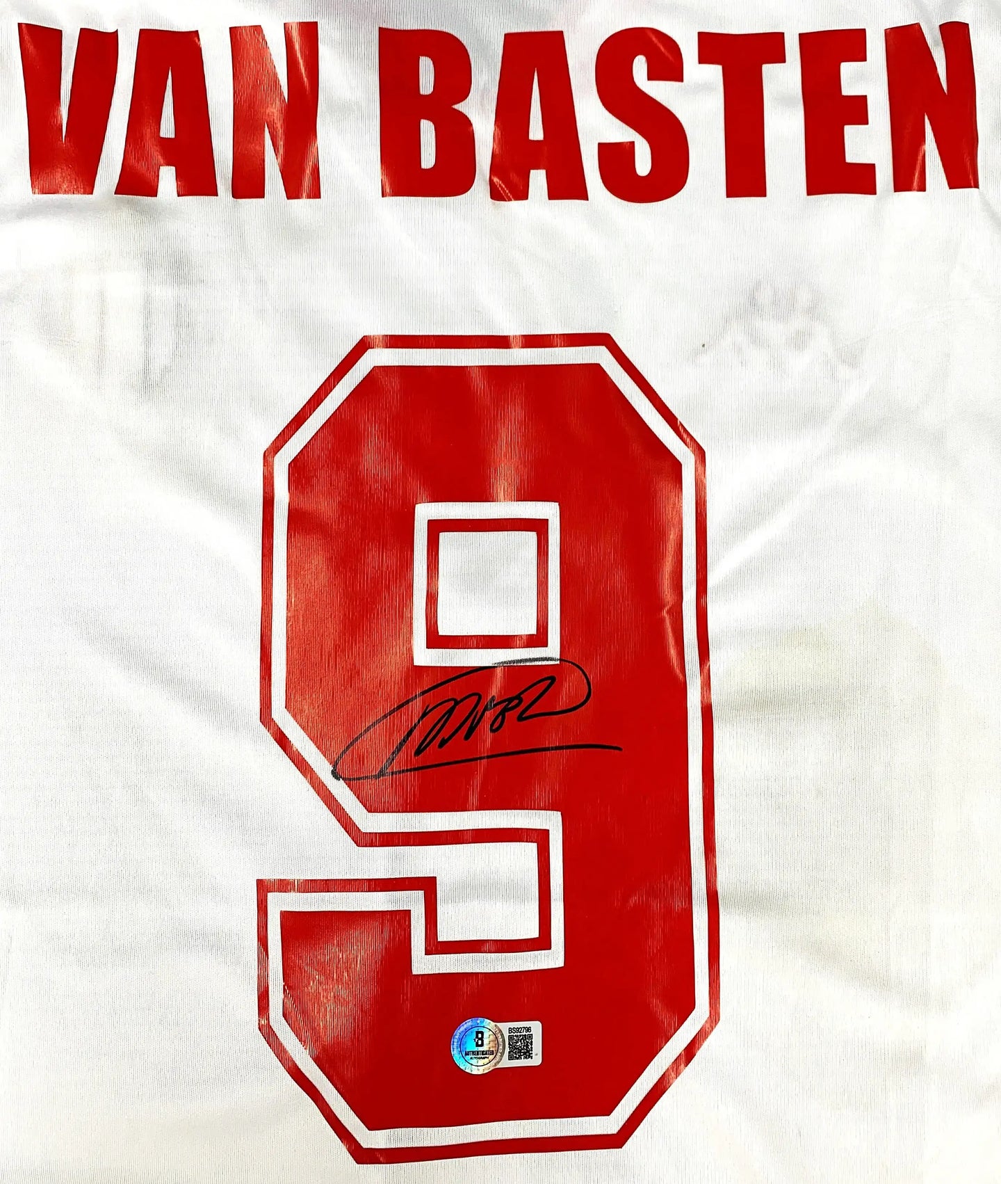 Back view displaying Van Basten, No. 9, and a visible signature.