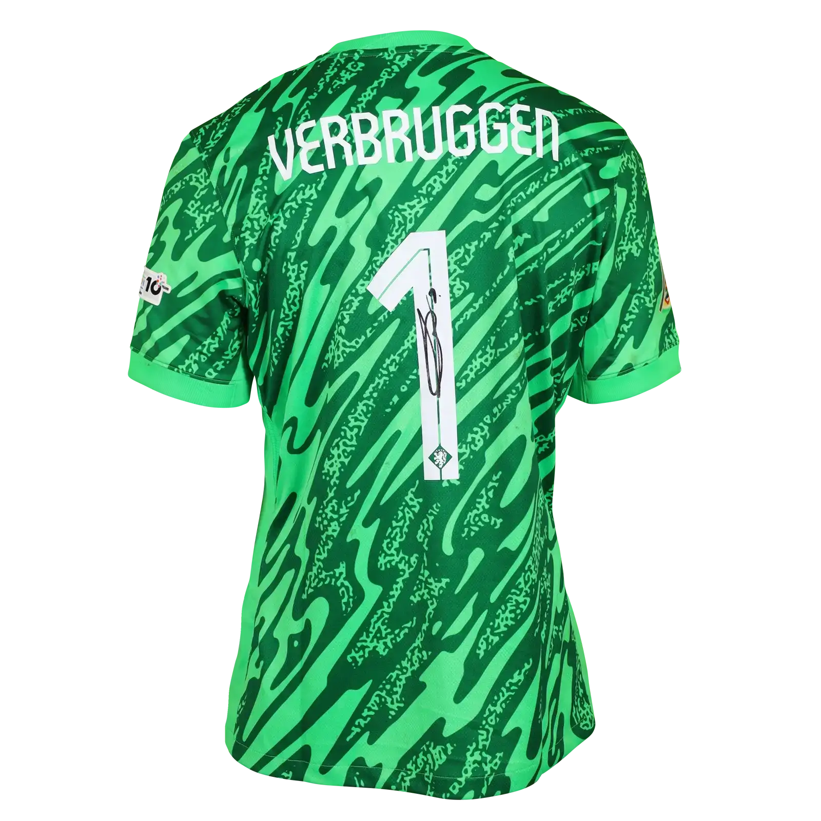 Bart-Verbruggen-Holland-Match-Worn-Back-Signed - Walkouts