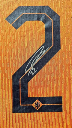 Denzel Dumfries Signed Matchworn Holland Shirt | Euro Cup 2024 Semi-Final - Walkouts