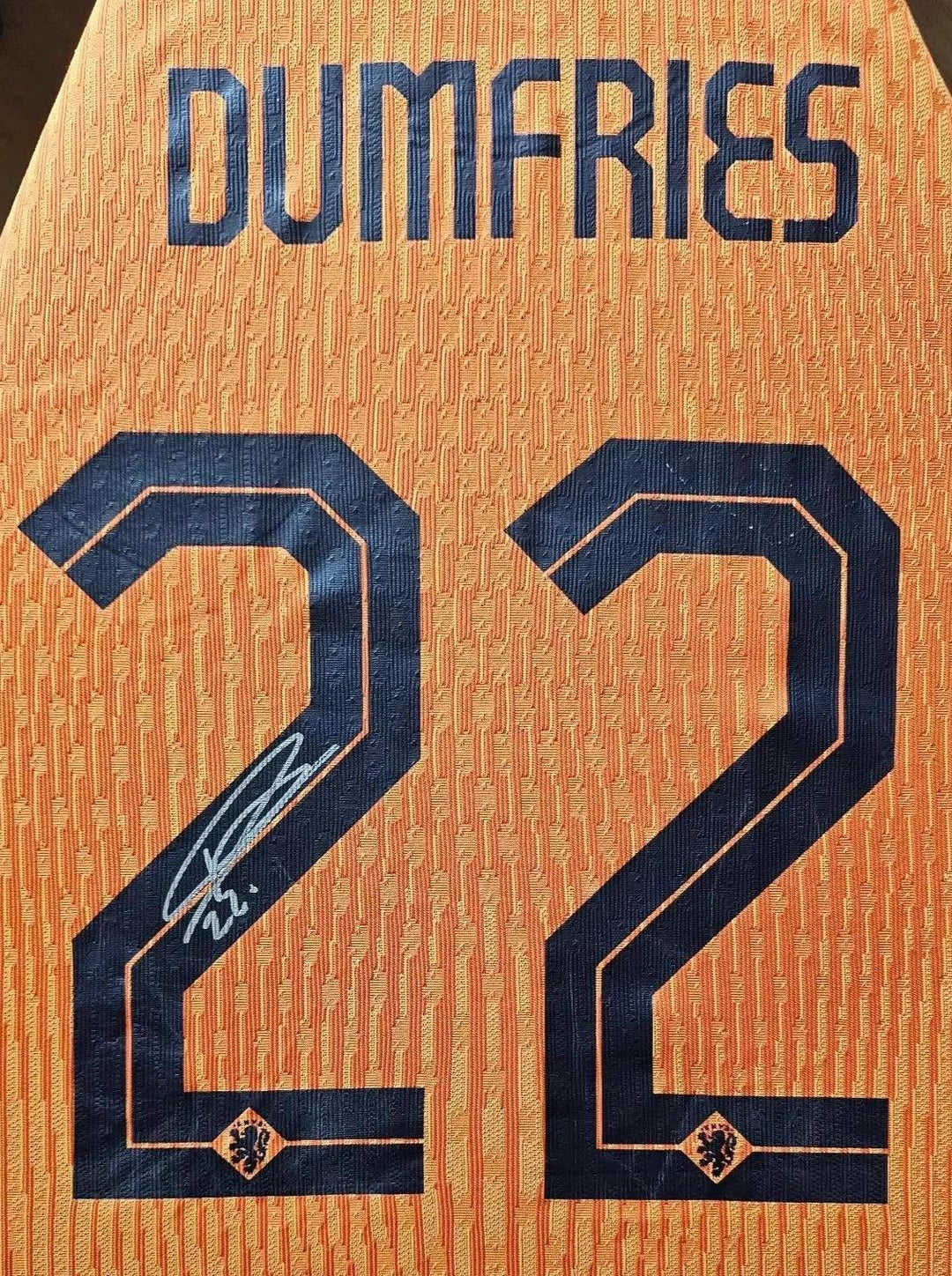 Denzel Dumfries Signed Matchworn Holland Shirt | Euro Cup 2024 Semi-Final - Walkouts