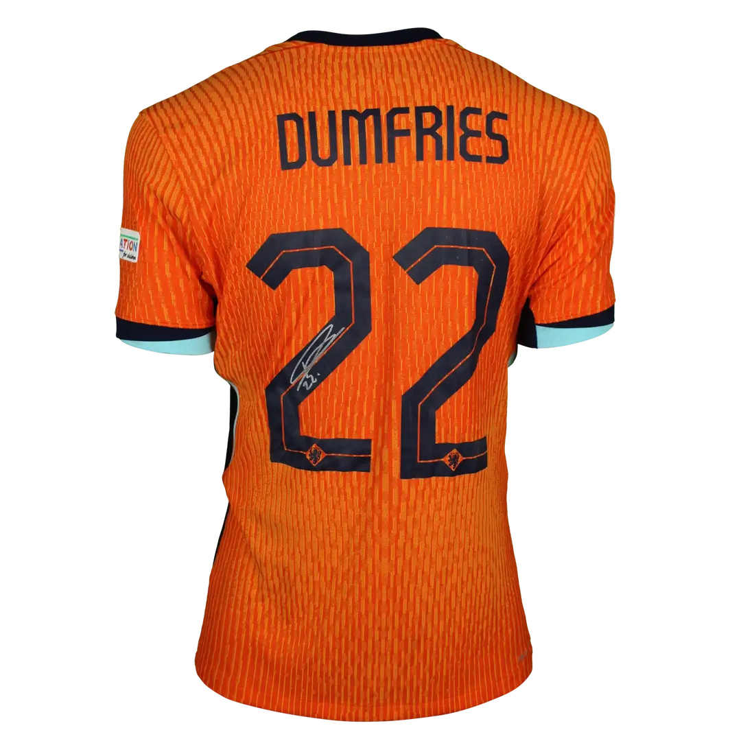 Denzel-Dumfries-Holland-Euro-2024-Match-Worn-Back-Signed - Walkouts