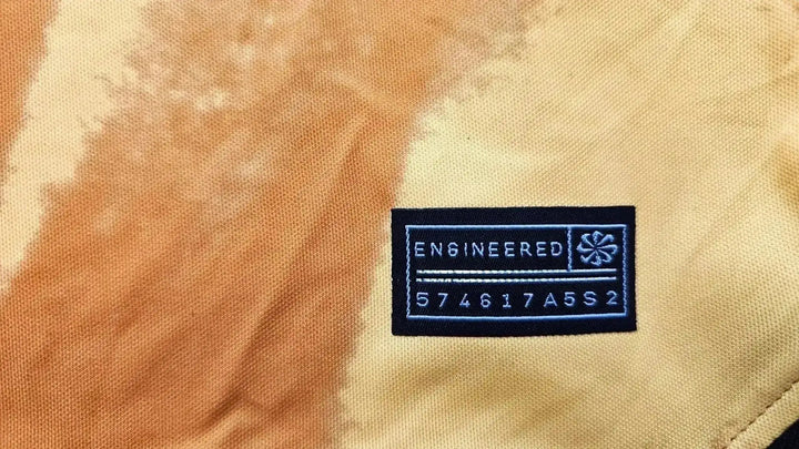 Close-up of label showing &