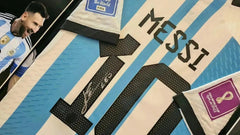 Lionel Messi 10 Argentina 2022 World Cup - Signed Soccer Shirt | GOAT Edition - Walkouts