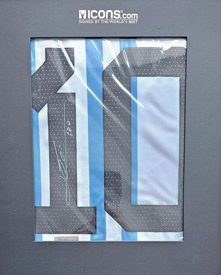 Lionel Messi 10 Argentina 2022 Home - Signed Soccer Shirt | ICONS Certification - Walkouts