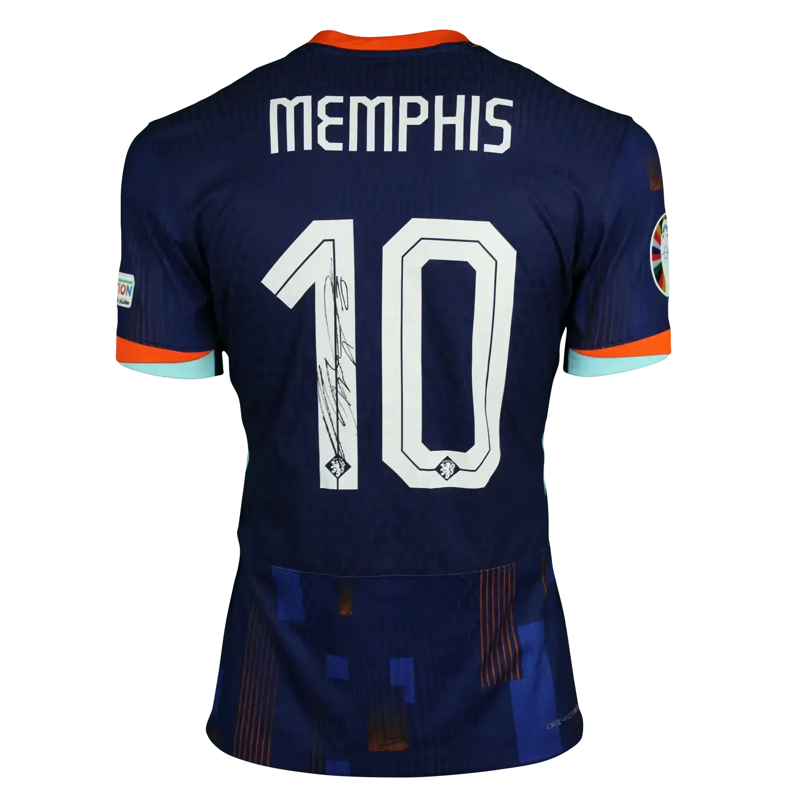 Back view with 'MEMPHIS' and No. 10, featuring a visible signature.