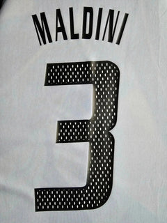 Back view showing player name Maldini and squad number 3 in black text.