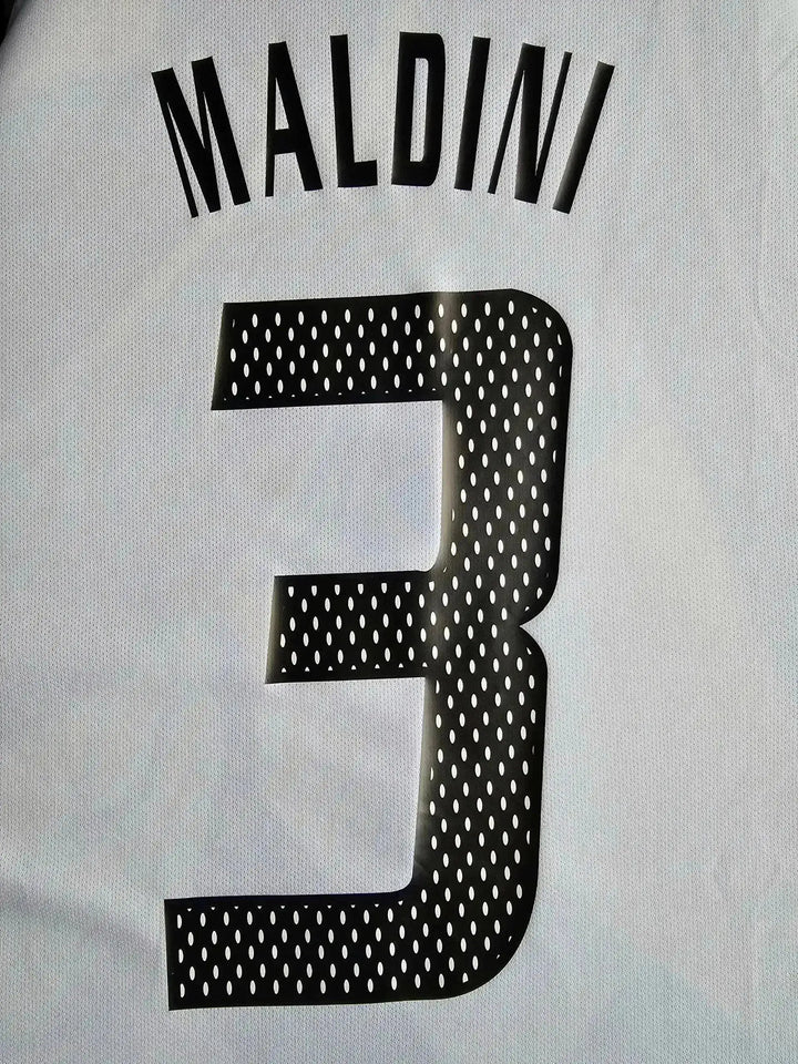 Back view showing player name Maldini and squad number 3 in black text.