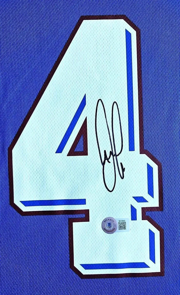 Detail view showcasing No. 4 and signature on Patrick Vieira&