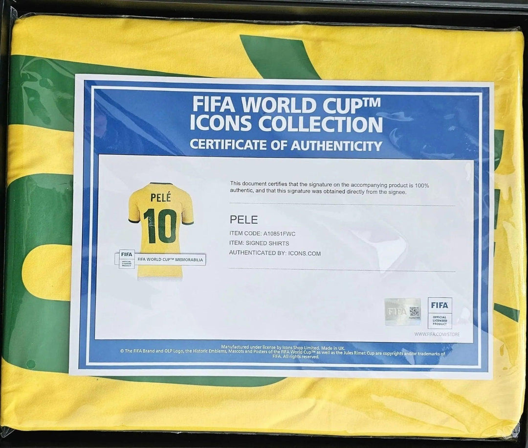 Pele Brazil 10 1970 Home - Signed Soccer Shirt | Rare FIFA Certified Edition - Walkouts