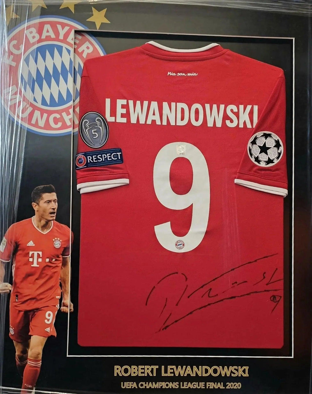 Robert Lewandowski 9 FC Bayern München 2019-2020 Home - Signed Soccer Shirt | UEFA Champions League Triumph - Walkouts