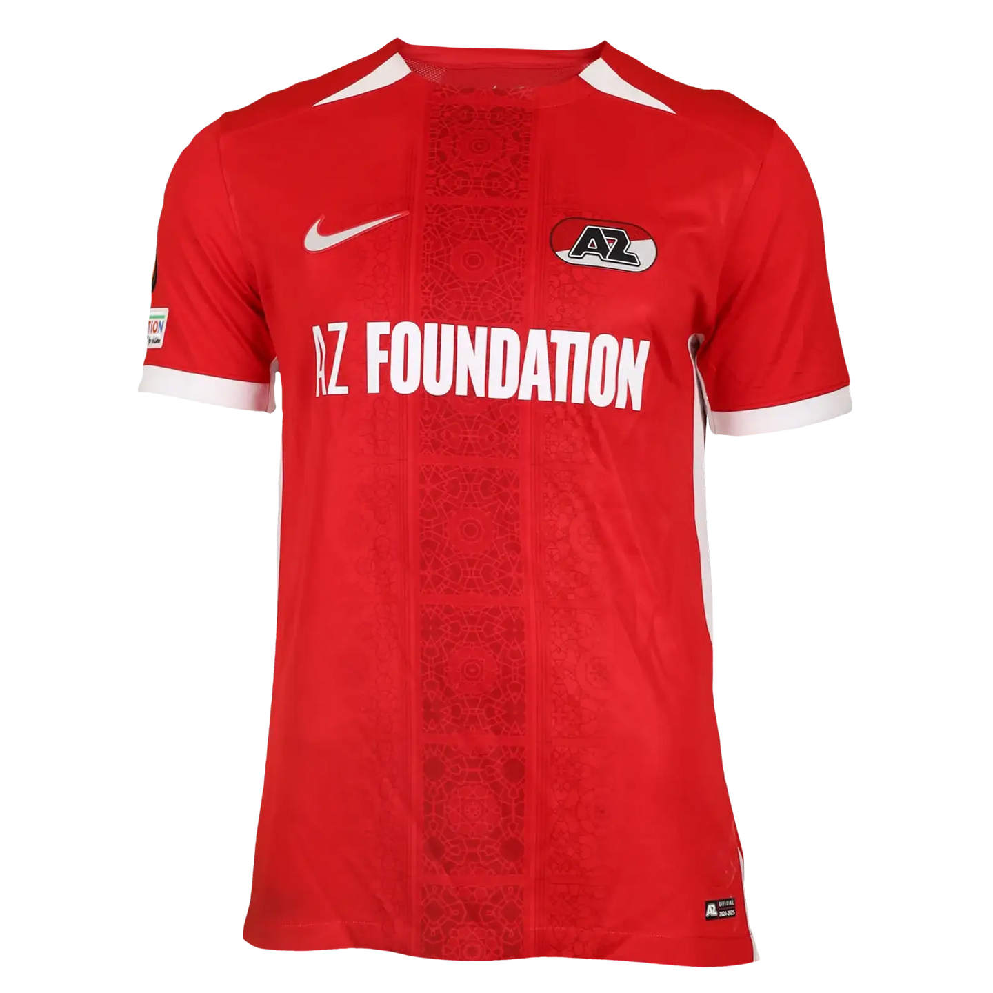 Red football shirt featuring AZ FOUNDATION logo and number 7, signed by Ruben van Bommel.